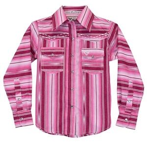 Cowgirl Hardware women’s Serape Pink Snap Shirt size medium